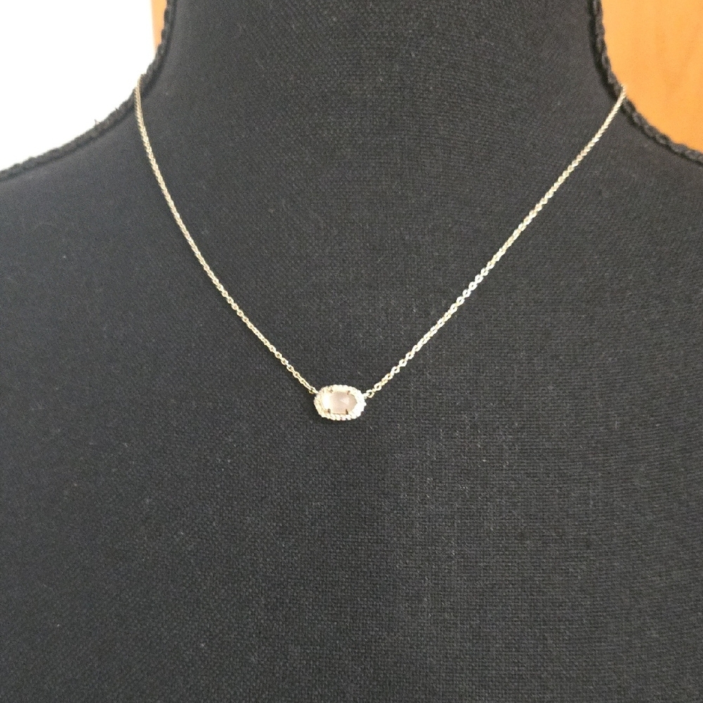 Kendra Scott Delicate Gold Chain Necklace with White Stone